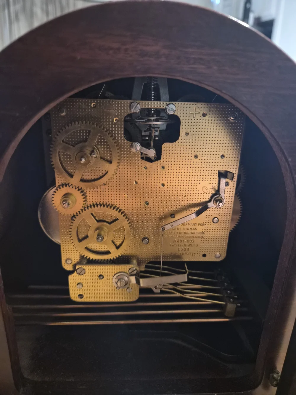 Antique-Style Mantel Clock in Brown Wood Finish